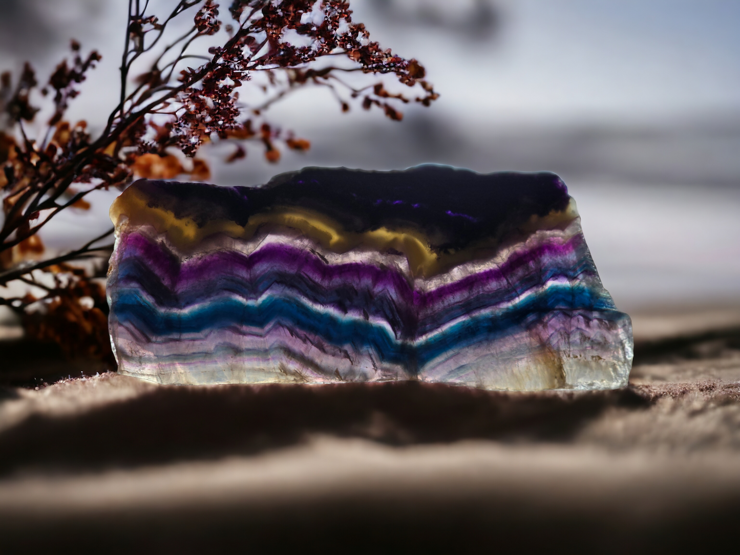 Rainbow Fluorite Slab